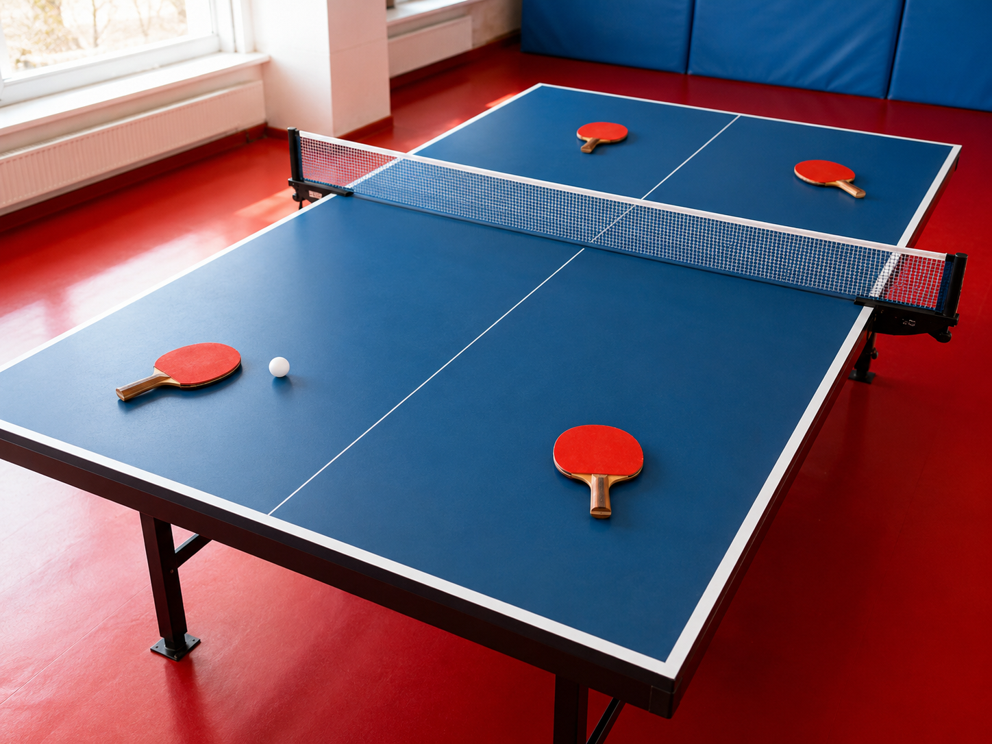 Competitive table tennis hall where advanced Dulwich TTC players compete